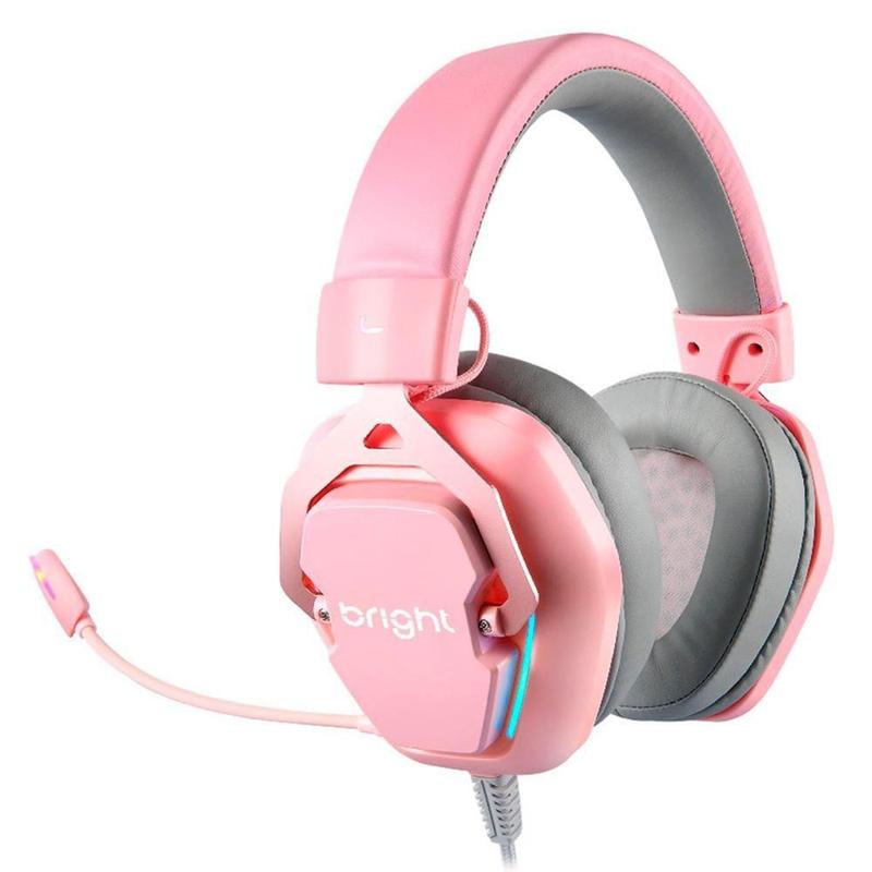 Headset Gamer Bright Foxy, RGB, Som Surround 7.1, Drivers 50mm